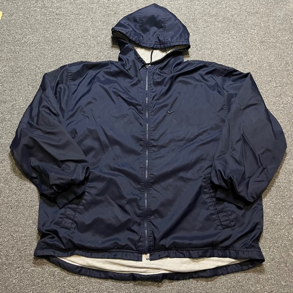 Nike Other - 90s Nike Navy Blue XL Hooded Lined Jacket Vintage Full Zip Taiwan Retro